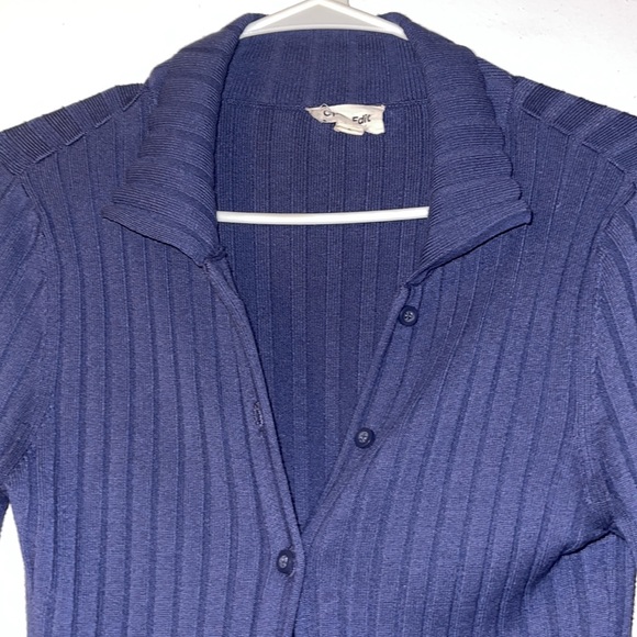 Open Edit Women button down top Small blue - Picture 2 of 4